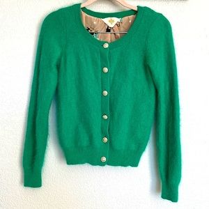 Anthropology green fur sweater XS angora rabbit hair